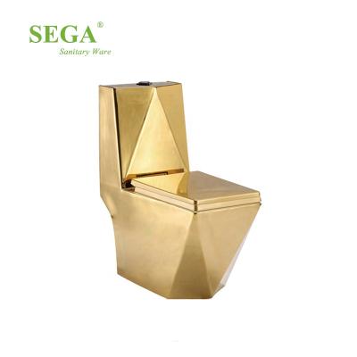 China Double-flux M-9020G Diamond Ware Bathroom Golden Bathroom Toilet Bowl Modern Toilet Sanitary Ware for sale