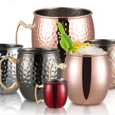 China Sustainable Factory Outlet 500ml Customized Colors Industrial Mug Moscow Stainless Steel-Copper Mule For Bar for sale