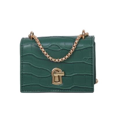 China Fashion Fashion Crocodile Pattern Chain Bag Shoulder Small Square Messenger Bag for sale