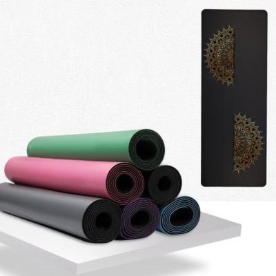 China Custom Line Eco - Friendly Fitness PU Natural Rubber Yoga Position Mat Eco - Friendly for sale