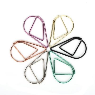 China Lovely Different Shape Metal Colors Water Drop Paper Clips For Student Gifts for sale