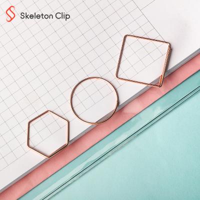 China Cute Fancy Creative Design Metal Gold Plating 25mm Round Shape Desktop Steel Paper Clip for sale