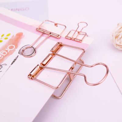 China Metal office supplies and hollow stationery binder clips for sale