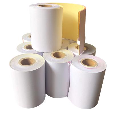 China Clear Color 3-Ply NCR 75*60 Mm Jumbo Rolls Carbonless Thermal Paper for sale