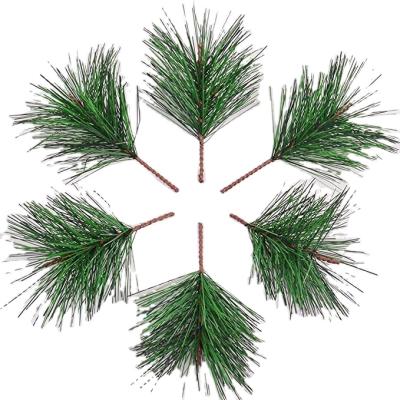 China Mini Christmas pine wreath DIY Christmas needle garland decoration factory simulation handmade diy plastic pine needle material accessories for sale