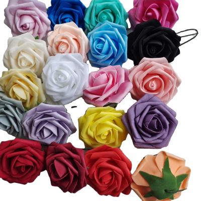 China Natural Artificial Touch Fake Flowers Artificial Roses 8 cm PE Foam Rose Artificial Touch 25pcs/bag Home Wedding Decoration Large Bag for sale