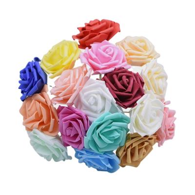 China 50pcs Natural Touch Foam Real Touch Roses Flowers Stems Wedding Centerpiece Party Artificial Rose Flowers With Stems Decor for sale