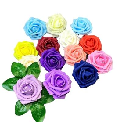 China Wholesale Natural Touch Diameter 6-7cm Foam Rose Flower Head For Wedding Decoration for sale