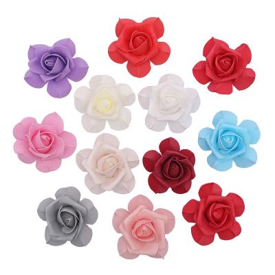 China 2022 Hot Selling Natural Touch Foam Flower Fose 7cm PE Artificial Foam Rose Flower Head For Wedding Party Decoration for sale