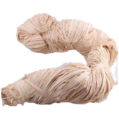 China Soft Makers Raffia 1kg Brown Color Biodegradable Raffia For Gift Box Filler Packaging for sale