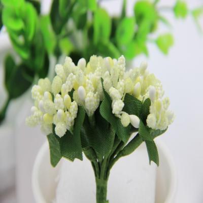 China 144PCS/Soft Bag Artificial Small Berries Stamens Wedding Bouquet Home Decoration DIY Simulation Pomegranate Decorative Bonding Glass for sale