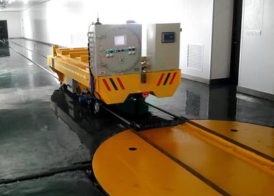 China Heavy industrial use safey device electric flat cart with turntable for sale