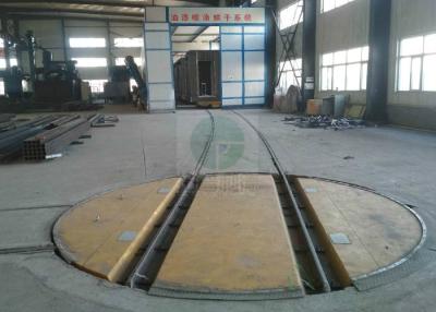 China Painting booth using electric rail transfer turntable mounted on transfer car for sale