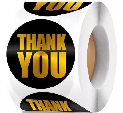 China Gelebor Self Adhesive Gold Foil Thank You Stickers Vinyl Small Thank You Stickers for sale