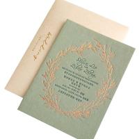 China ODM Monogram Green Gift Card Envelopes Business Wedding Invitations for sale