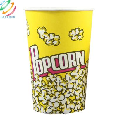 China Eco freundliche Wegwerfnahrung, die runden Popcorn-Pappbecher-Eimer 24oz verpackt zu verkaufen