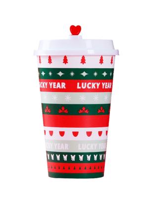 Chine Tasse de Noël jetable de papier d'ODM 9oz pour le thé de lait de café de boisson à vendre