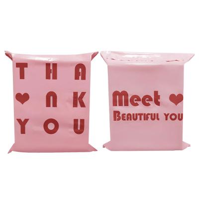 China 100micron Pink polythene Plastic Mailing Bags Express Packaging Shipping For Clothes for sale