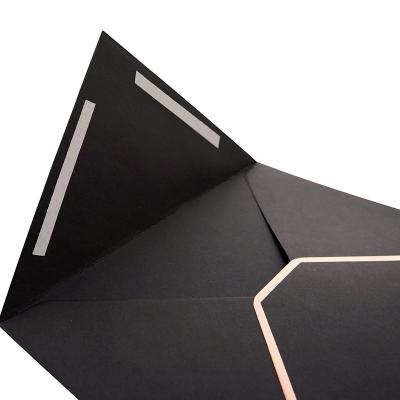 China Uv Bronzing Logo Black Card Kraft Paper Envelope For Business for sale