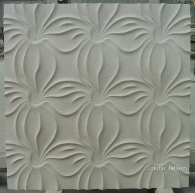 China Natural Limestone 3D textured wall cladding tile for sale