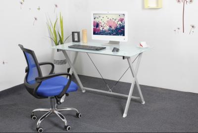 China White Tempered Modern Glass Home Office furniture computer desk Square DX-5580 for sale