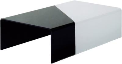 China Bent Glass Top Coffee Table , Contemporary Black Glass Coffee Tables , black and white glass table for sale