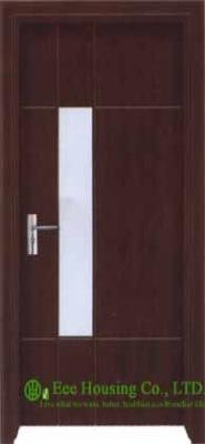 China Outward Opening Interior PVC Wood Doors with frosted tempered glass for sale