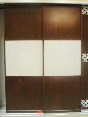 China Glass Effect MDF / PVC film Plastic Sliding Door with Transfer printing for sale