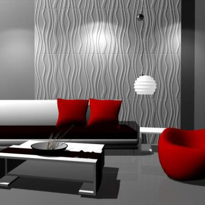 China 3d wall board, fiber wallpaper of wall decor wave panels MDF for sale