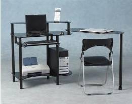 China office use red and frosted tempered glass computer tables desks for sale