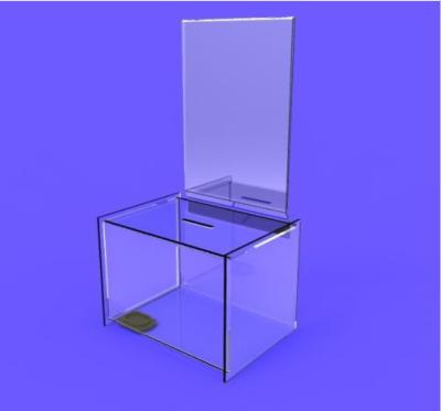 China Lockable Large Clear Acrylic Ballot Box / Donation Box With Silk Screen Printed for sale