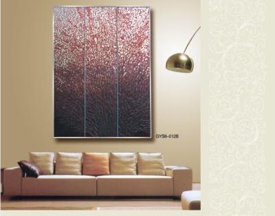 China Hand Painted Decorative Glass Wall Panels For Sofa Background , Red Coral Theme for sale