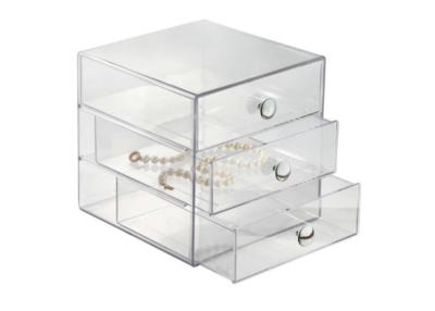 China 3 Layer Home Acrylic Clear Drawer Organizer For Makeup Storage for sale