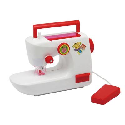 China Battery Operated Wholesales Portable Chainstitch Pretend Toy Game White Sewing Machine For Children W1886 for sale