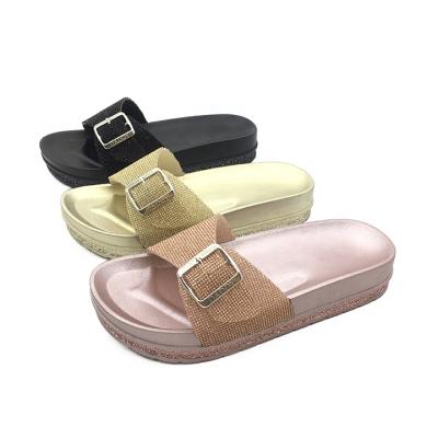 China Ladies Metal Buckle Clog Sandals Single-Term Slides One Of The New Summer Trend 2021 Fashion Diamond Girl Glitter Slippers For Women for sale