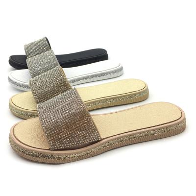 China Blingbling Diamond Slides Outdoor Shoes Woman Cheap Slippers Shoes Girls Sliders Fashion Trend Fashion Slippers for sale