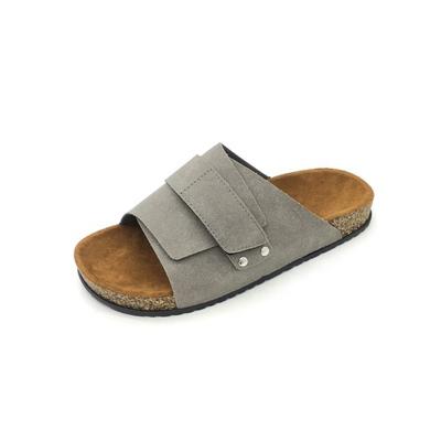 China Wholesale Fashion Trend Factory Price Mens Shoes Wholesale Boy Summer Cork Slippers With Two Metal Flat Buckle Cork Slippers With Two Metal Buckle for sale