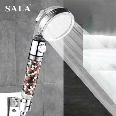 China High Pressure Slide Bar SALA SPA Beauty Hand Free Raining Ionic Filtration Shower Head for sale