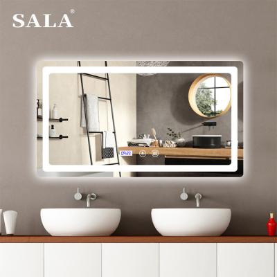 China Factory Wholesale Smart Glass Wall Touch Illuminated Bathroorm Bath Mirrors Fog Mirrors for sale