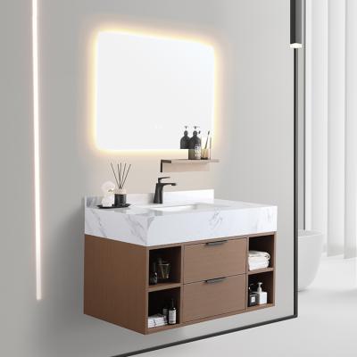 China SALA Luxury Modern Style Bathroom Waterproof Single Sink Cabinet Square Bathroom Vanity Unit for sale