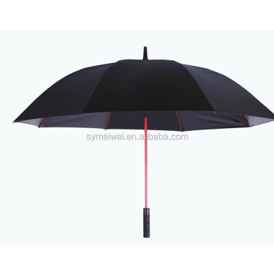 China All In 1 30 Inch Black Automatic Open Handle Fiberglass Golf Umbrella For Men With UV Upright Umbrella for sale