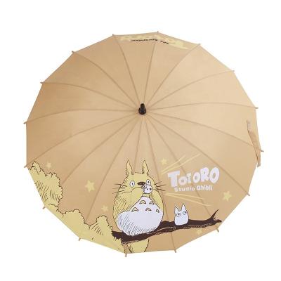 China All In 1 Japanese Cartoon Printed 190t Wind-Resistant 16K Polyester Ribs Fiberglass Golf Umbrella Sunshade for sale