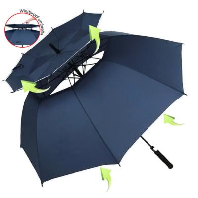 China All in 1 automatic open double layer best selling paraguas wrappers vent golf umbrella parasols for sale