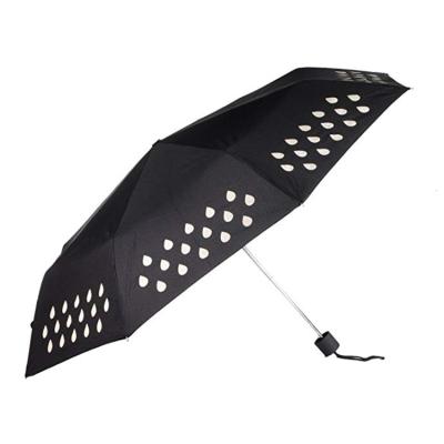 China 2019 New Invention Automatic Folding 3 Times Color Changing Foldable Umbrella for sale