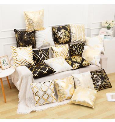 China Anti-static Hot Stamping European Classical Border Pillow Case Home Amazon Explosion Style Home Sofa Cushion Cover Pillow Case for sale