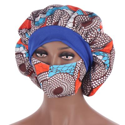 China The turban hat can put the new turban hair hood women's hair hood new turban hat fashion hat mask print ribbon turban hat African double layer adjustable satin hat for sale