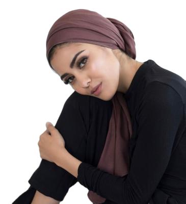 China Best quality premium hijab stitching big size women cotton hijab tank top hijab high quality stretchy tank top shawls for sale