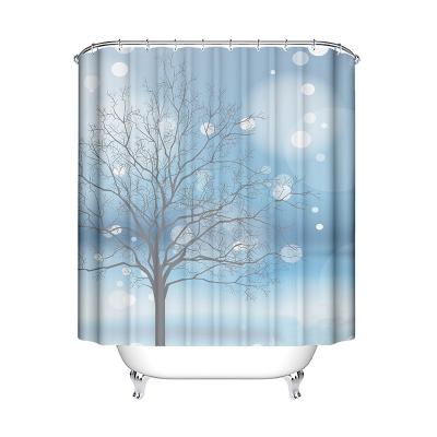 China Durable Waterproof Rustless Shower Curtain 3d Digital Printing Polyester Bathroom Shower Curtain With Tree Pattern for sale