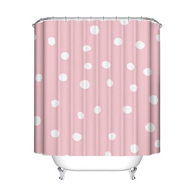 China Sustainable Wholesale Custom Shower Curtains 3d Digital Printing Waterproof Polyester Bathroom Shower Curtain With Spots Pattern for sale