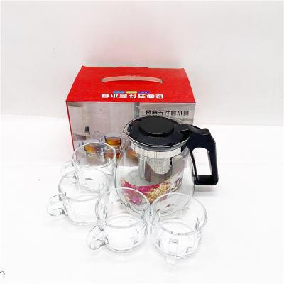 China New Type Top Sale Household Heat Insulation Glass Large Capacity Teapot Set 96 for sale